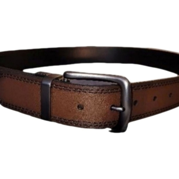 Brown Genuine Leather Belt Unisex Fits 31" To 35" Waist - Picture 5 of 5